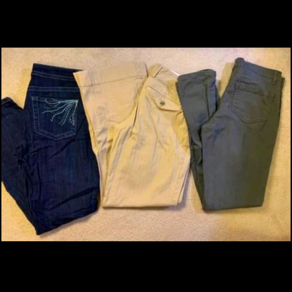 (3) PAIRS WOMENS SIZE 10 PANTS - LIKE NEW